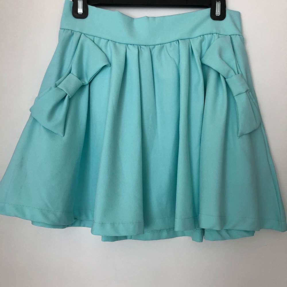 Turquoise mini skirt